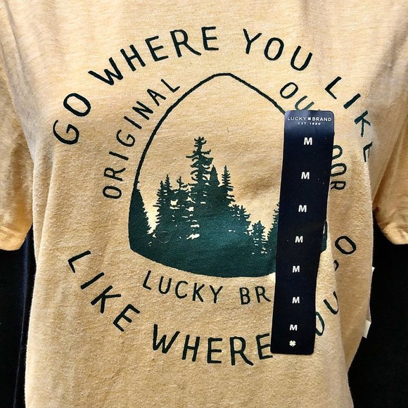 Lucky Brand Gold Tee Shirt - New with Tags - Picture 1 of 5